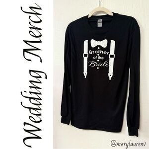 Gildan Black Long Sleeve Tee with White Graphic
